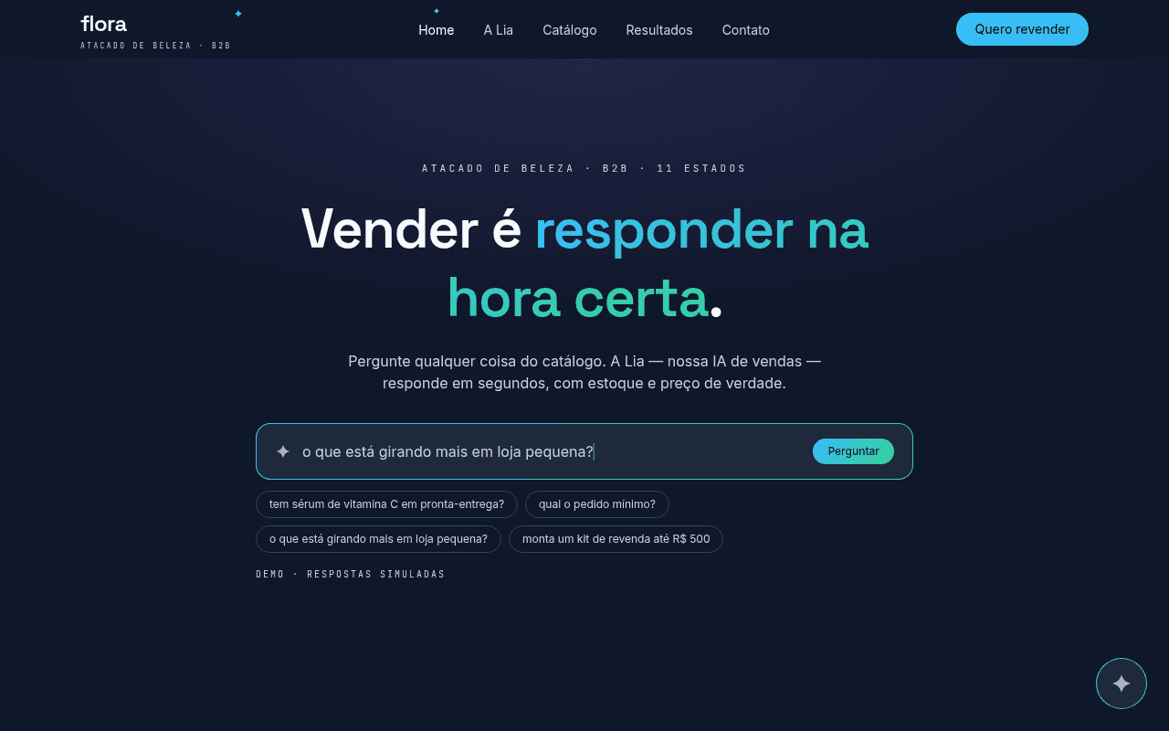 Experiência digital desenvolvida para a Flora Atacado
