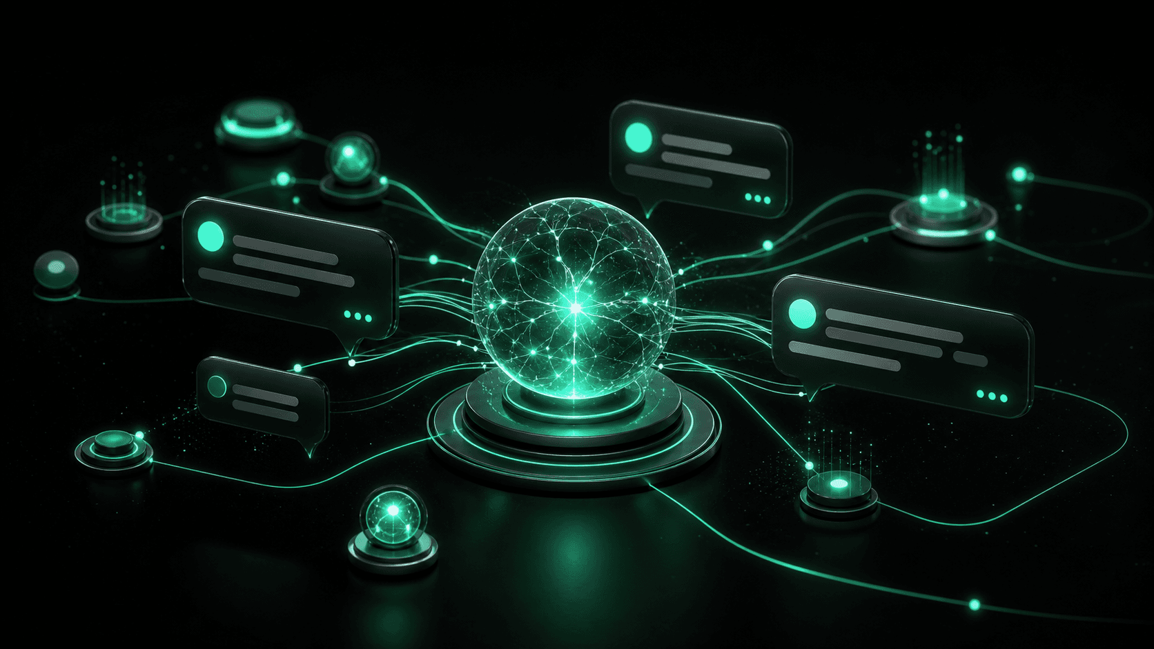 Núcleo de inteligência artificial conectado a conversas e dados