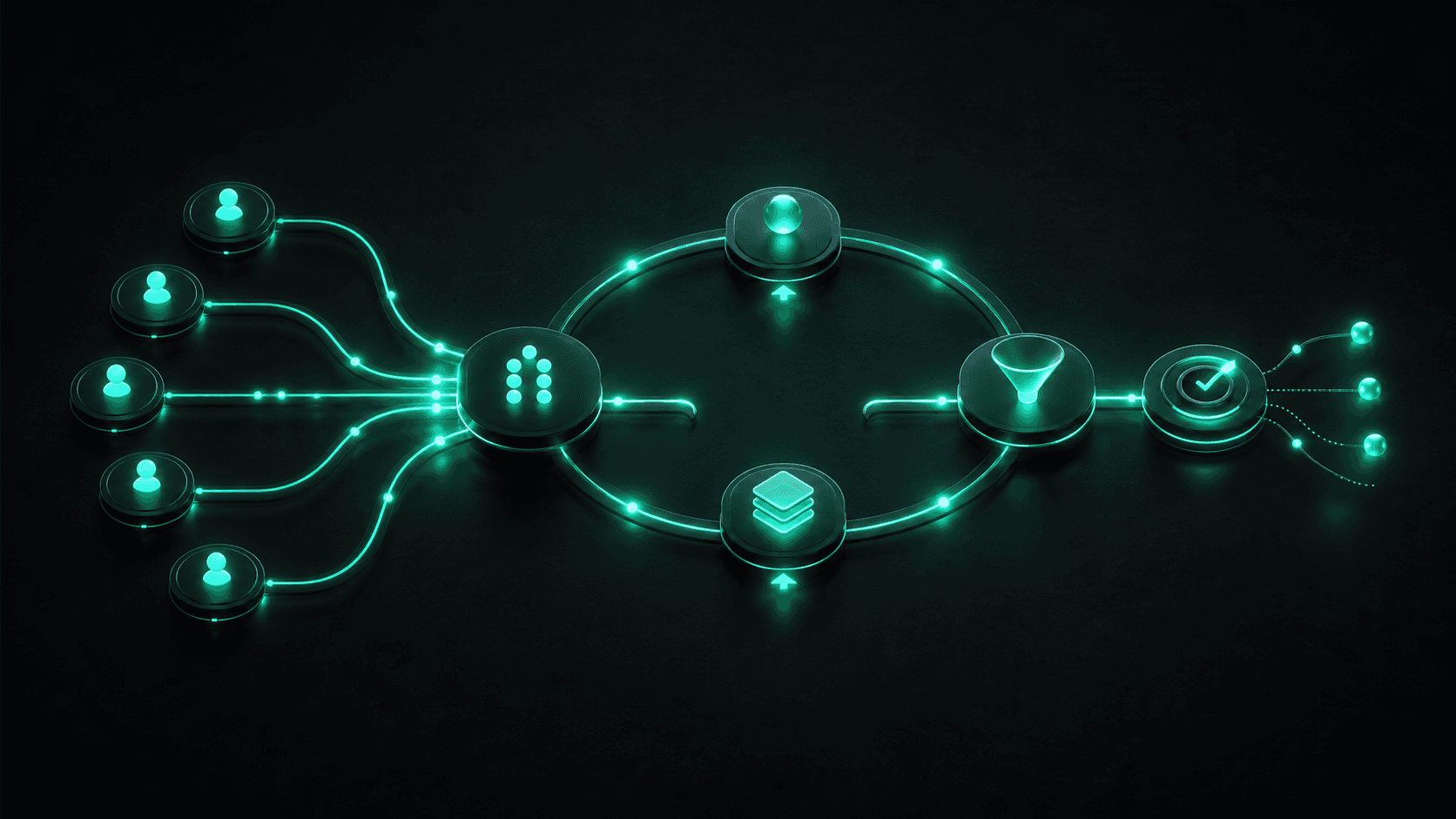 Fluxo automatizado conectando etapas de vendas