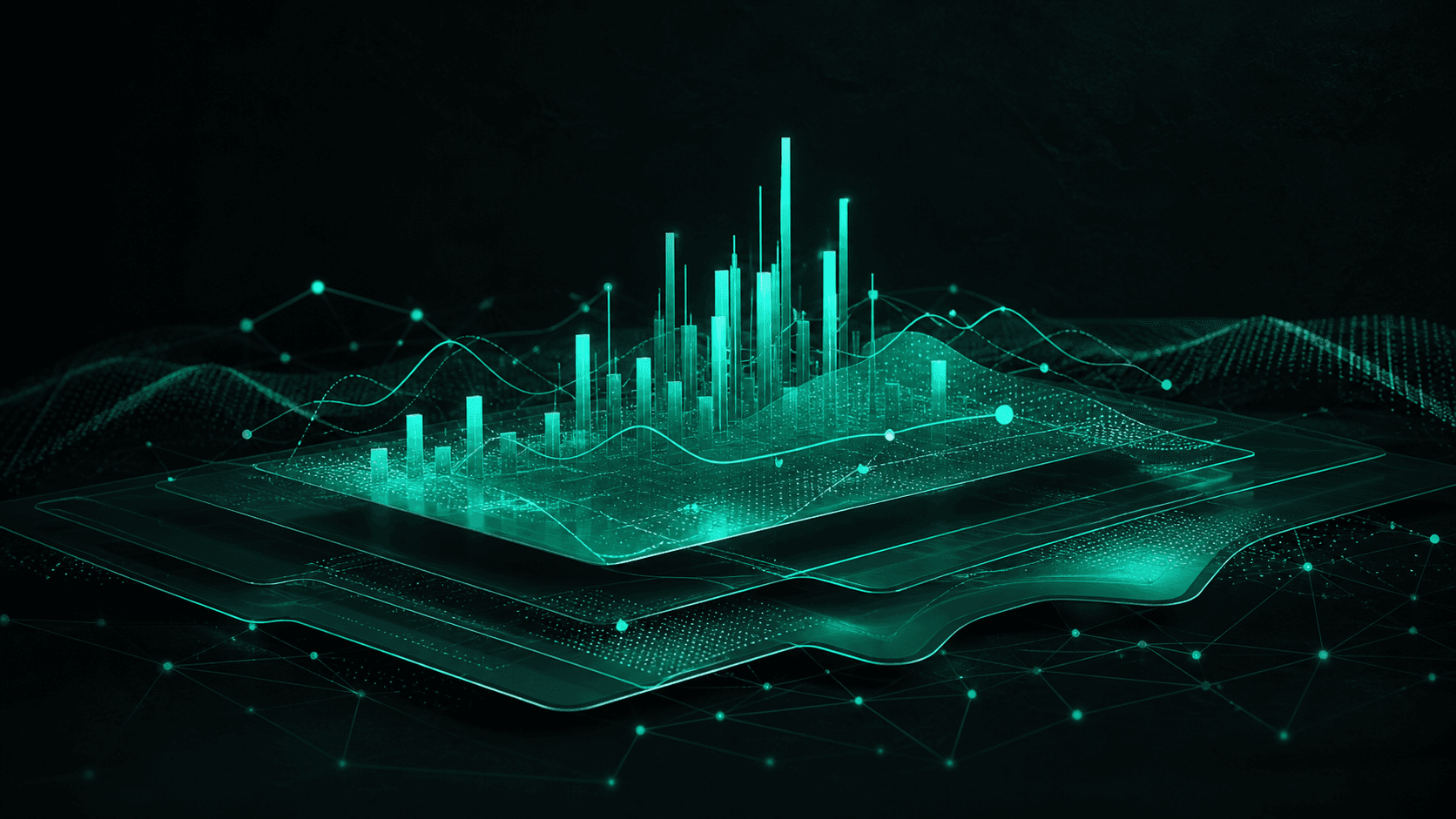 Dados analíticos em gráficos luminosos e camadas conectadas
